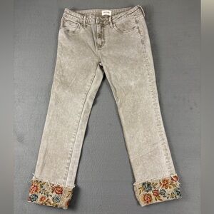 DRIFTWOOD Colette Beige Floral Embroidered Jeans